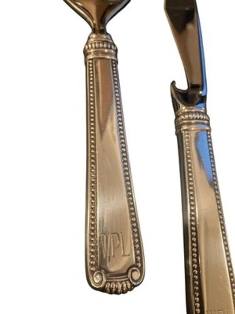 Cartier MCM Sterling Silver Bar Set Bottle Opener Bar Knife Pair WPL Mono